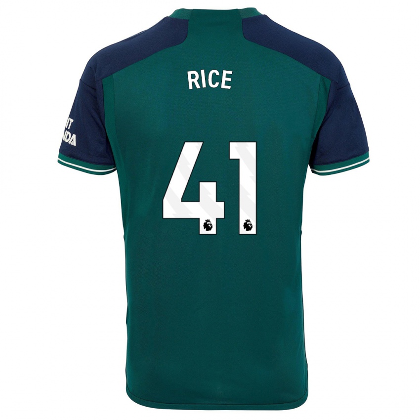Criança Camisola Declan Rice #41 Verde Terceiro 2023/24 Camisa