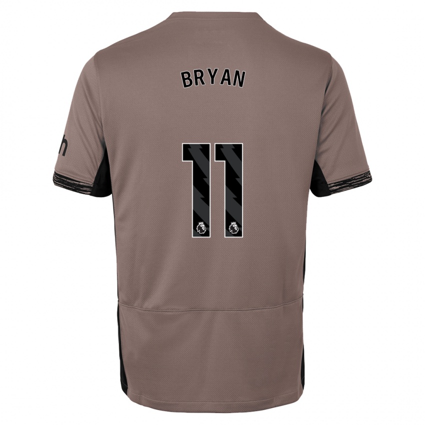 Criança Camisola Bryan Gil #11 Bege Escuro Terceiro 2023/24 Camisa