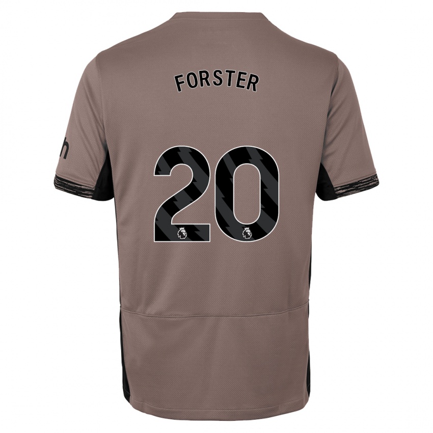 Criança Camisola Fraser Forster #20 Bege Escuro Terceiro 2023/24 Camisa