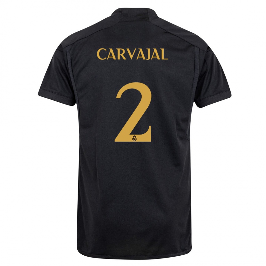 Criança Camisola Daniel Carvajal #2 Preto Terceiro 2023/24 Camisa