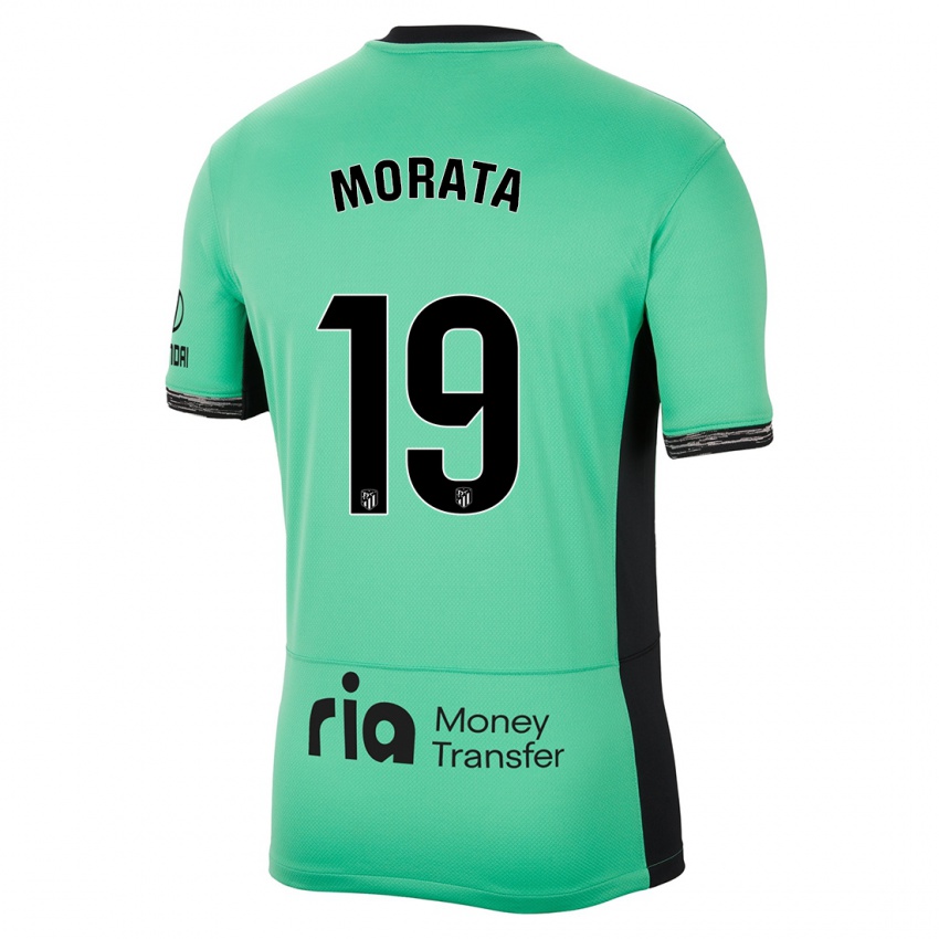 Criança Camisola Alvaro Morata #19 Primavera Verde Terceiro 2023/24 Camisa