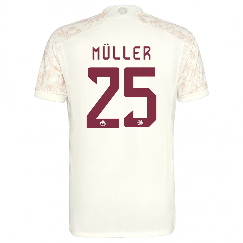 Criança Camisola Thomas Muller #25 Off White Terceiro 2023/24 Camisa