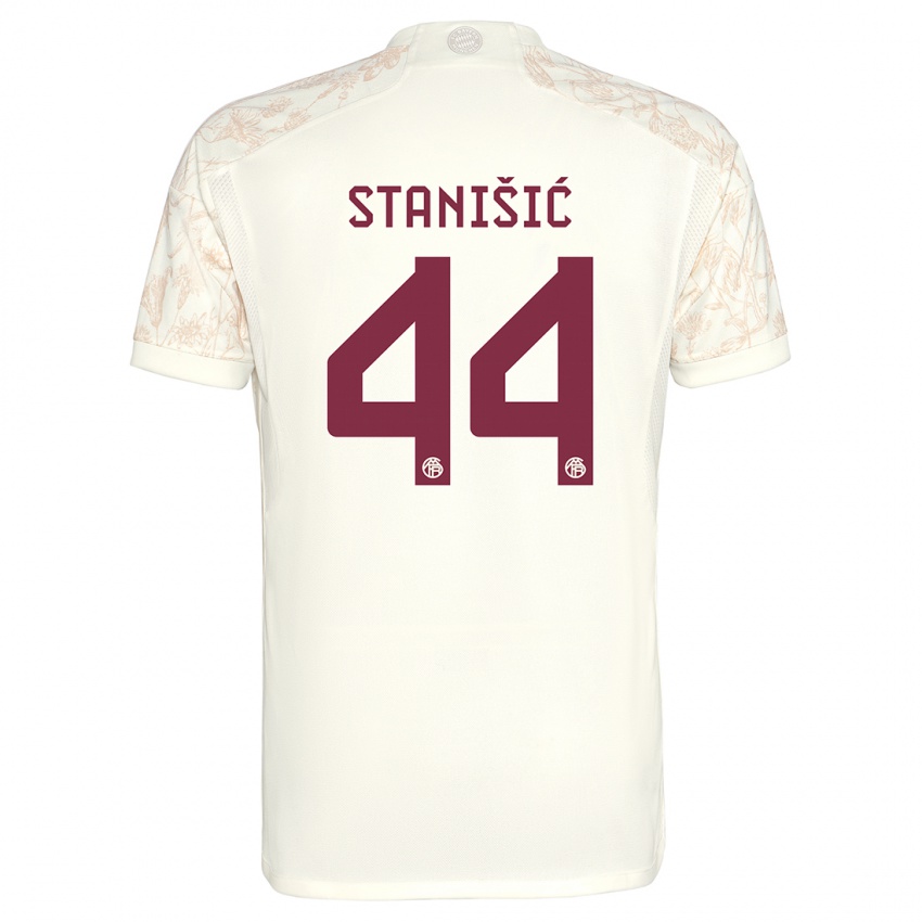 Criança Camisola Josip Stanisic #44 Off White Terceiro 2023/24 Camisa