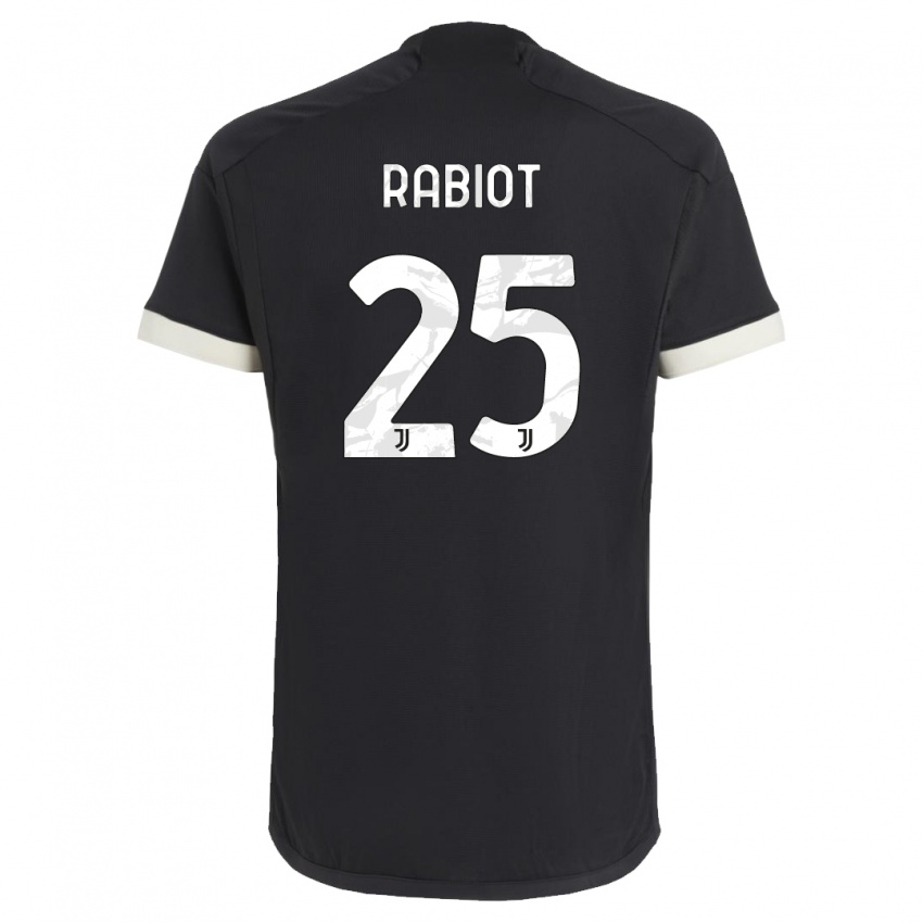 Criança Camisola Adrien Rabiot #25 Preto Terceiro 2023/24 Camisa