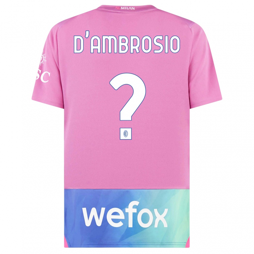Criança Camisola Antonio D'ambrosio #0 Rosa Roxo Terceiro 2023/24 Camisa