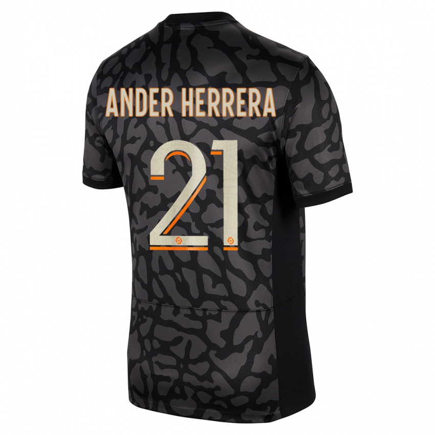 Criança Camisola Ander Herrera #21 Preto Terceiro 2023/24 Camisa