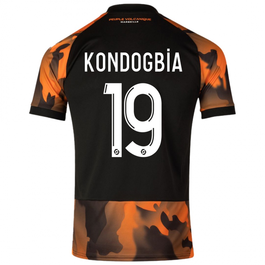 Criança Camisola Geoffrey Kondogbia #19 Preto Laranja Terceiro 2023/24 Camisa
