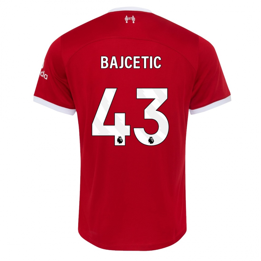 Homem Camisola Stefan Bajcetic #43 Vermelho Principal 2023/24 Camisa