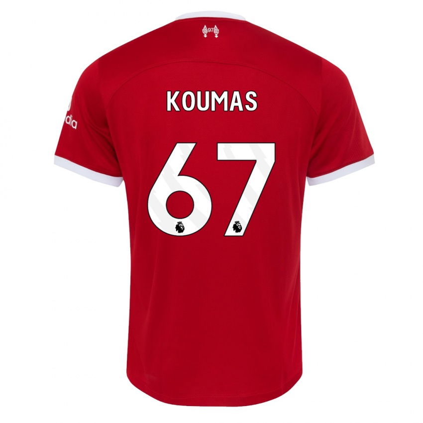 Homem Camisola Lewis Koumas #67 Vermelho Principal 2023/24 Camisa