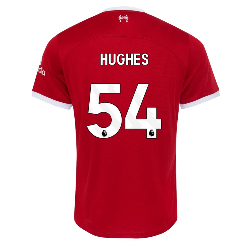 Homem Camisola Liam Hughes #54 Vermelho Principal 2023/24 Camisa