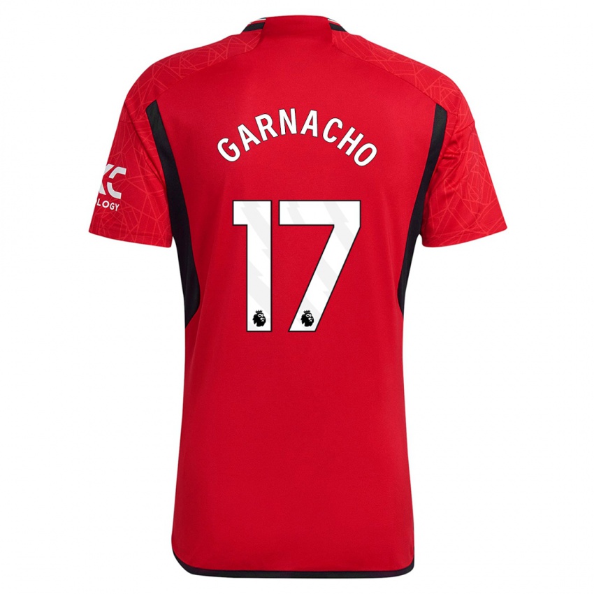 Homem Camisola Alejandro Garnacho #17 Vermelho Principal 2023/24 Camisa