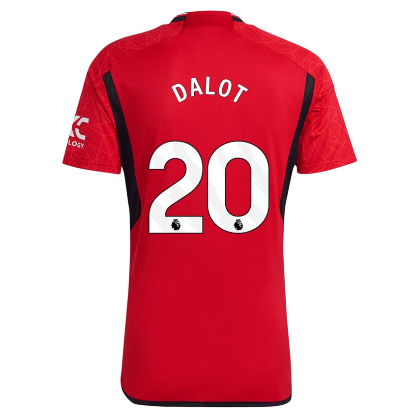 Homem Camisola Diogo Dalot #20 Vermelho Principal 2023/24 Camisa