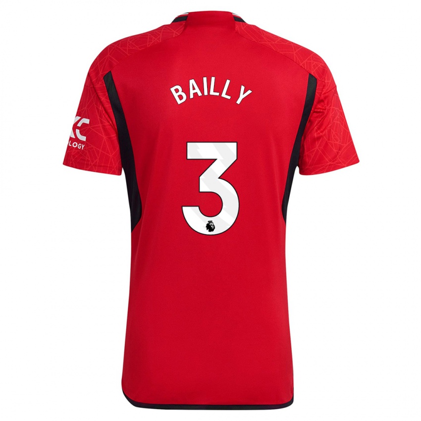 Homem Camisola Eric Bailly #3 Vermelho Principal 2023/24 Camisa