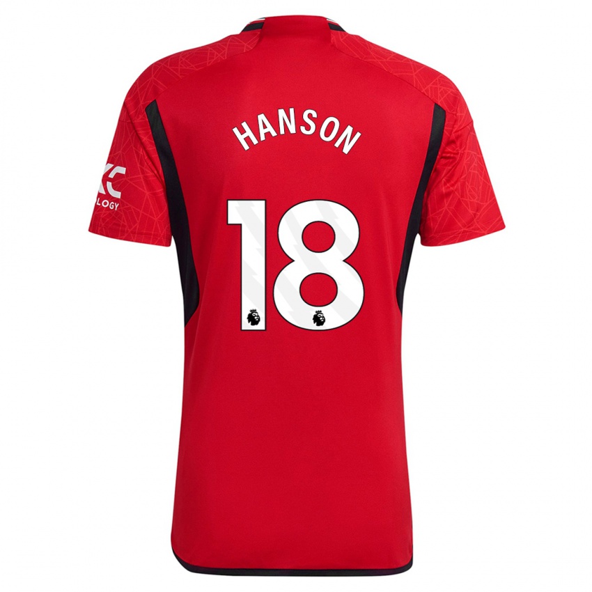 Homem Camisola Kirsty Hanson #18 Vermelho Principal 2023/24 Camisa
