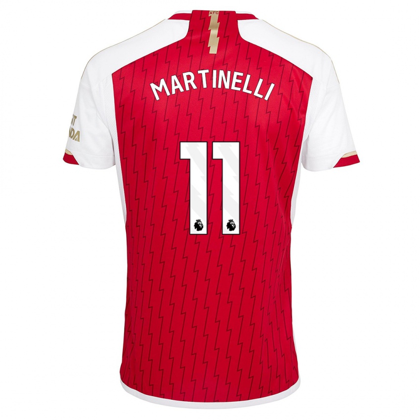 Homem Camisola Gabriel Martinelli #11 Vermelho Principal 2023/24 Camisa