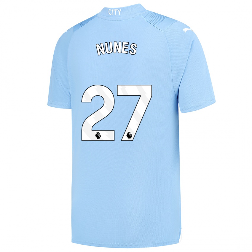 Homem Camisola Matheus Nunes #27 Azul Claro Principal 2023/24 Camisa