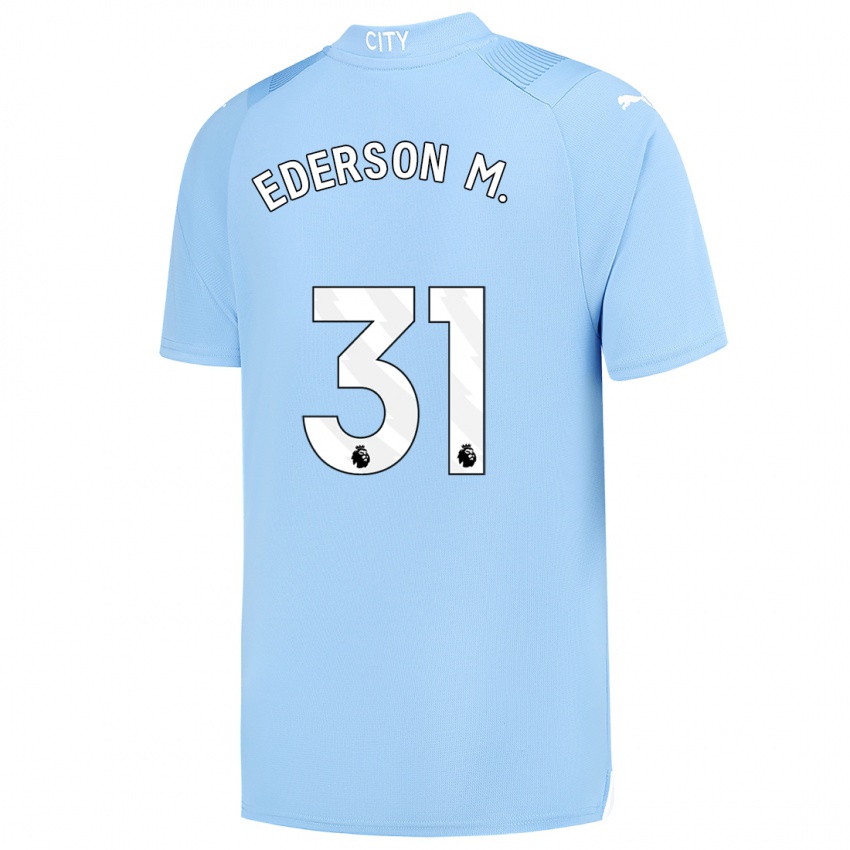 Homem Camisola Ederson Moraes #31 Azul Claro Principal 2023/24 Camisa