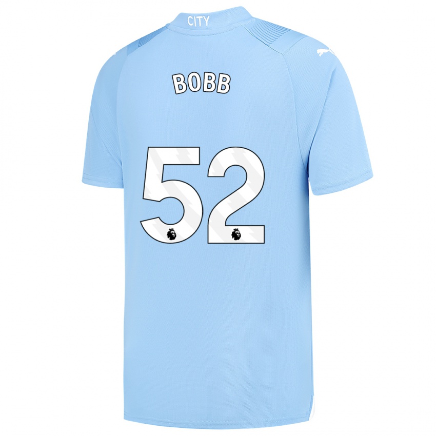 Homem Camisola Oscar Bobb #52 Azul Claro Principal 2023/24 Camisa