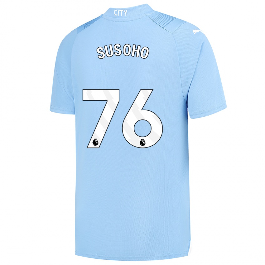 Homem Camisola Mahamadou Susoho #76 Azul Claro Principal 2023/24 Camisa