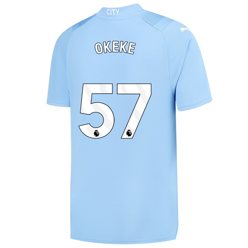 Homem Camisola Michael Okeke #57 Azul Claro Principal 2023/24 Camisa
