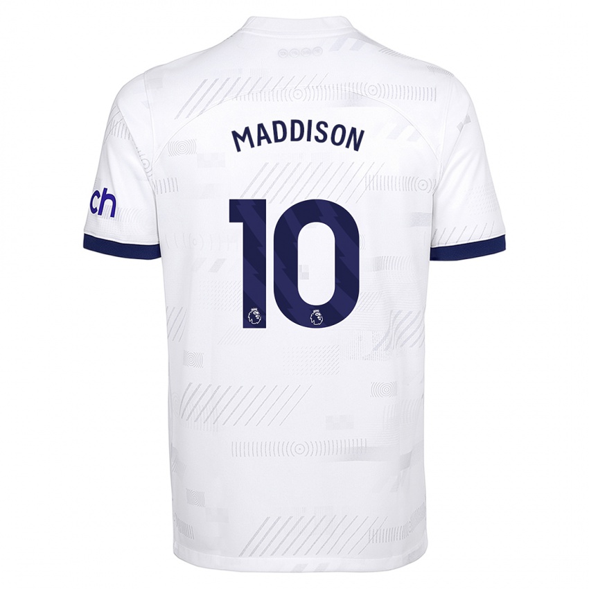 Homem Camisola James Maddison #10 Branco Principal 2023/24 Camisa