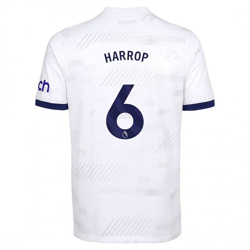 Homem Camisola Kerys Harrop #6 Branco Principal 2023/24 Camisa
