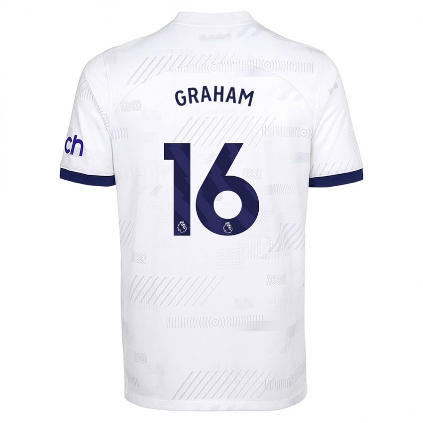 Homem Camisola Kit Graham #16 Branco Principal 2023/24 Camisa