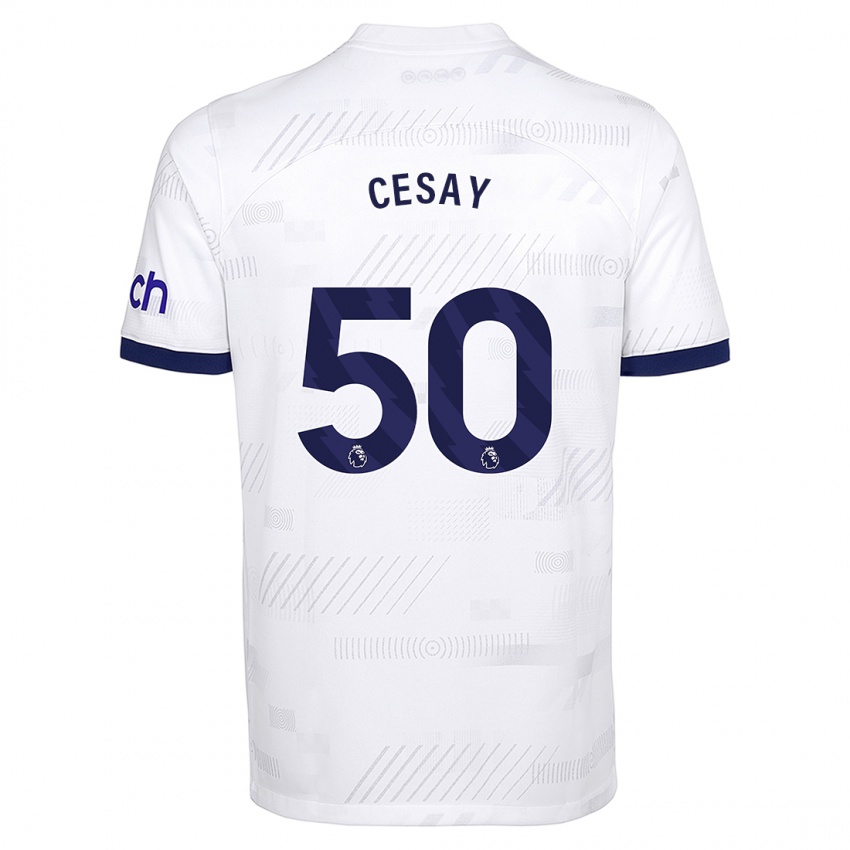 Homem Camisola Kallum Cesay #50 Branco Principal 2023/24 Camisa