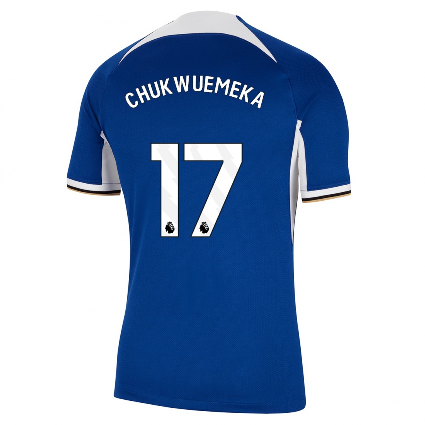Homem Camisola Carney Chukwuemeka #17 Azul Principal 2023/24 Camisa