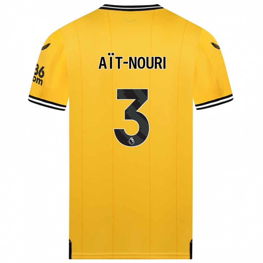 Homem Camisola Rayan Ait-Nouri #3 Amarelo Principal 2023/24 Camisa