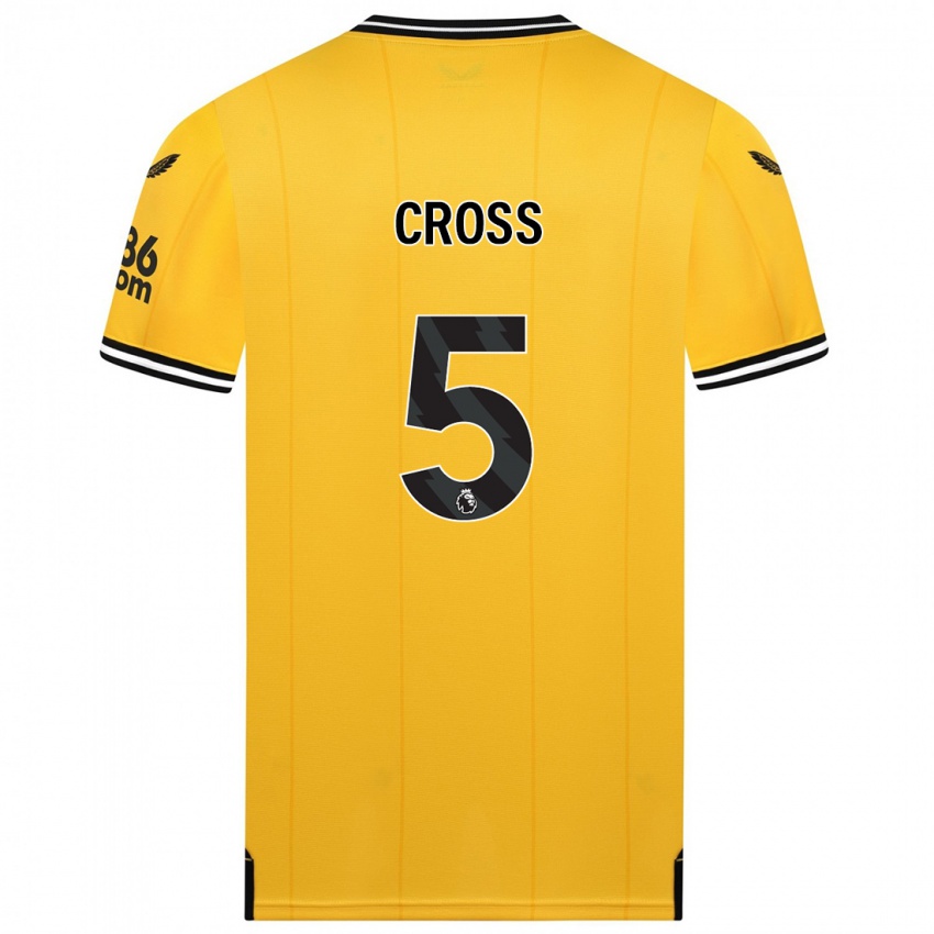 Homem Camisola Emma Cross #5 Amarelo Principal 2023/24 Camisa