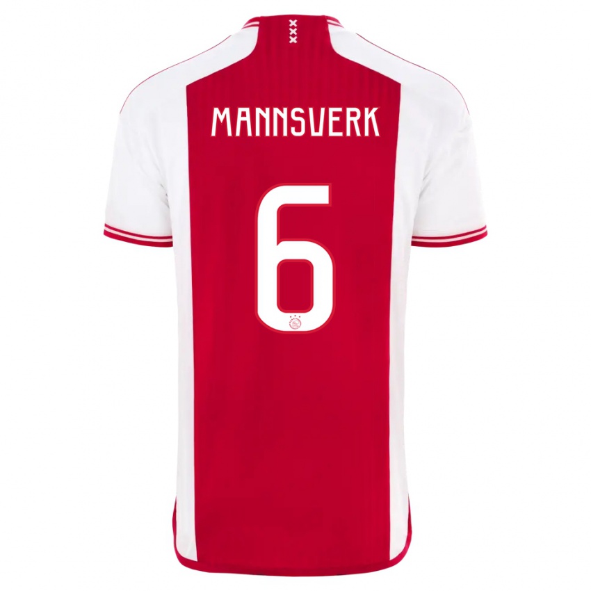Homem Camisola Sivert Mannsverk #6 Vermelho Branco Principal 2023/24 Camisa