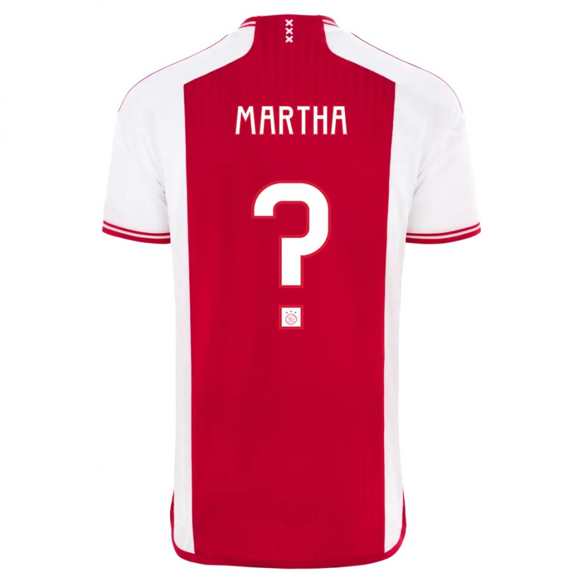 Homem Camisola Ar'jany Martha #0 Vermelho Branco Principal 2023/24 Camisa