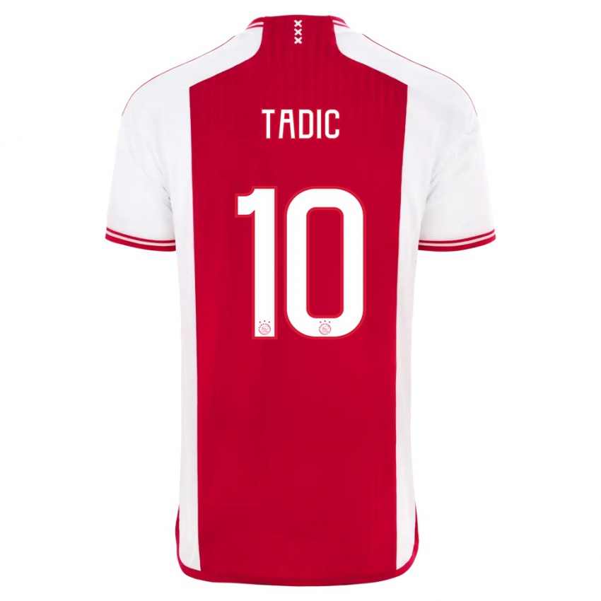 Homem Camisola Dusan Tadic #10 Vermelho Branco Principal 2023/24 Camisa