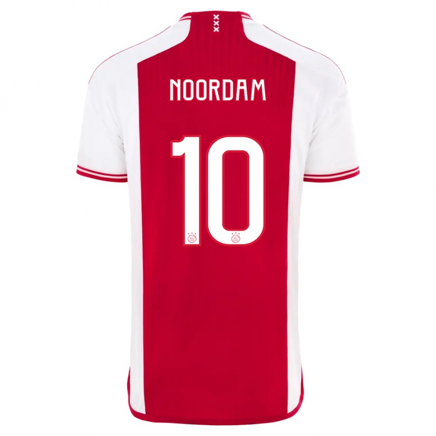 Homem Camisola Nadine Noordam #10 Vermelho Branco Principal 2023/24 Camisa