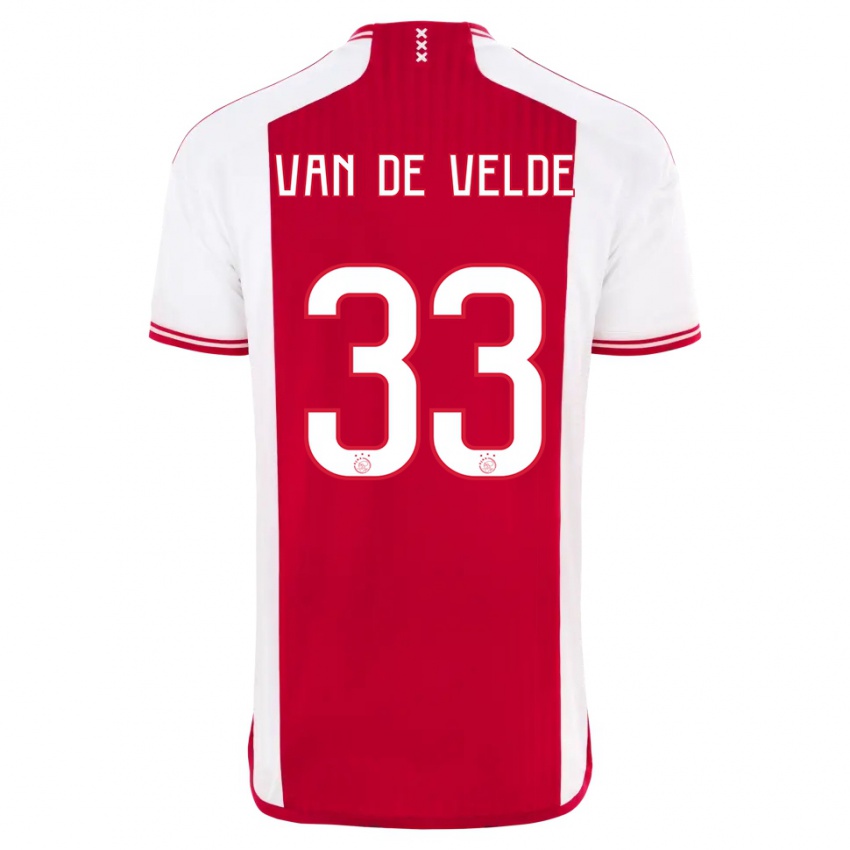 Homem Camisola Jonna Van De Velde #33 Vermelho Branco Principal 2023/24 Camisa