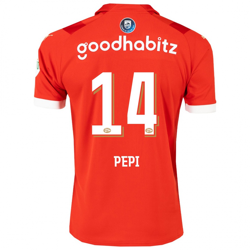 Homem Camisola Ricardo Pepi #14 Vermelho Principal 2023/24 Camisa