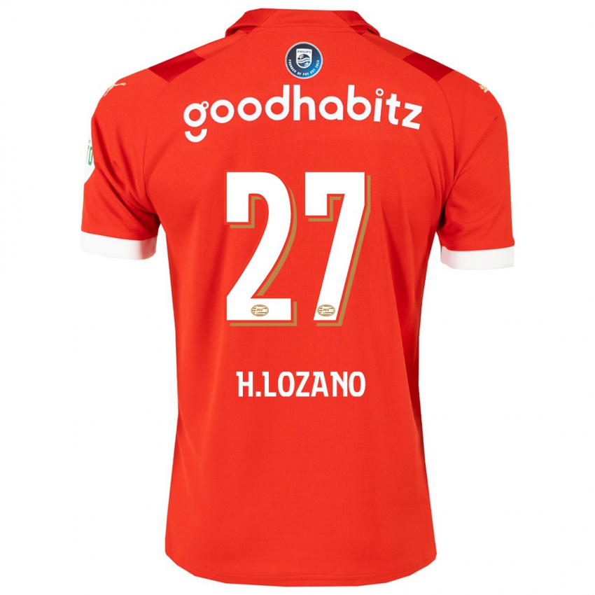 Homem Camisola Hirving Lozano #27 Vermelho Principal 2023/24 Camisa