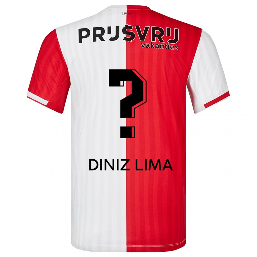 Homem Camisola Lucas Diniz Lima #0 Vermelho Branco Principal 2023/24 Camisa