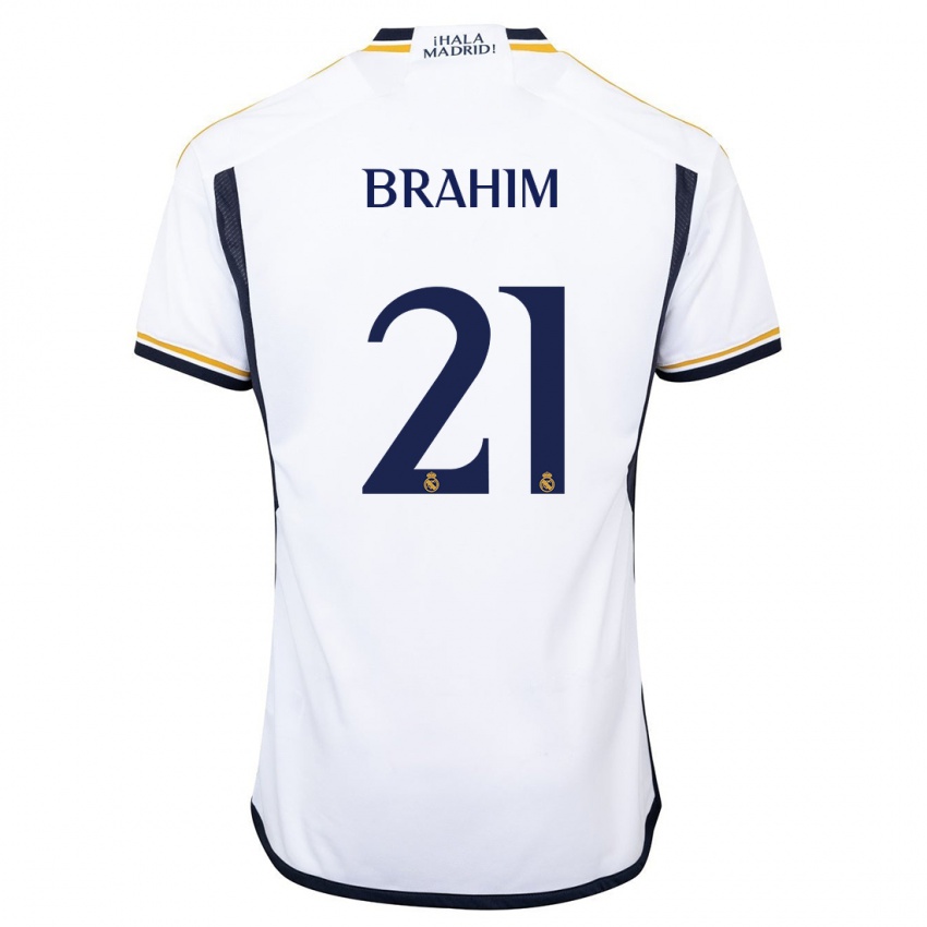 Homem Camisola Brahim Diaz #21 Branco Principal 2023/24 Camisa