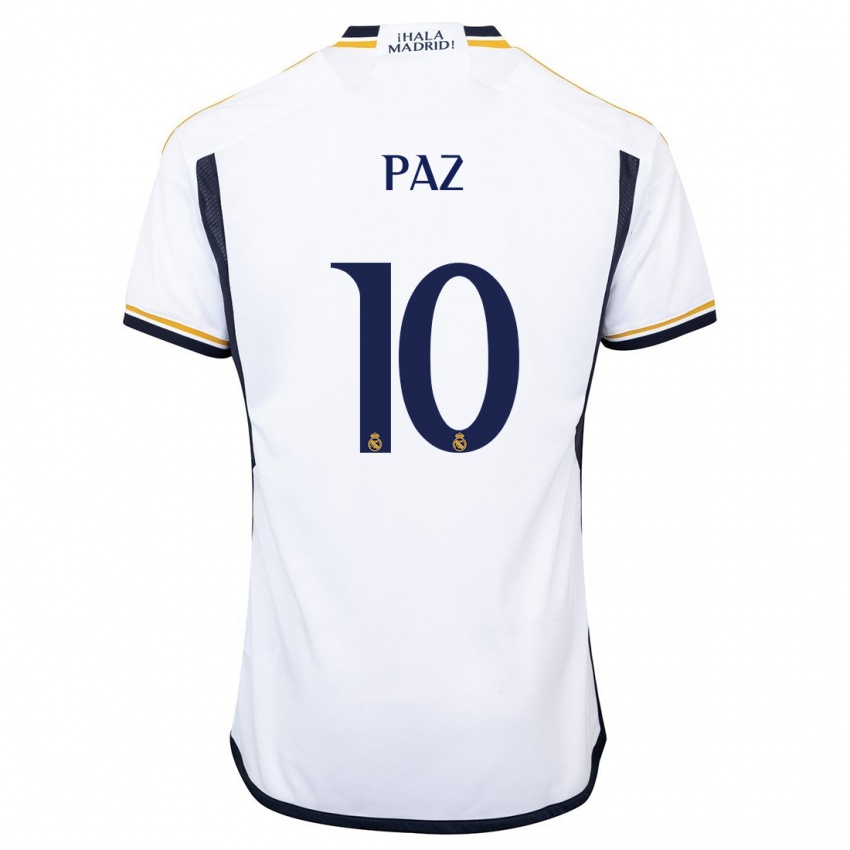Homem Camisola Nico Paz #10 Branco Principal 2023/24 Camisa