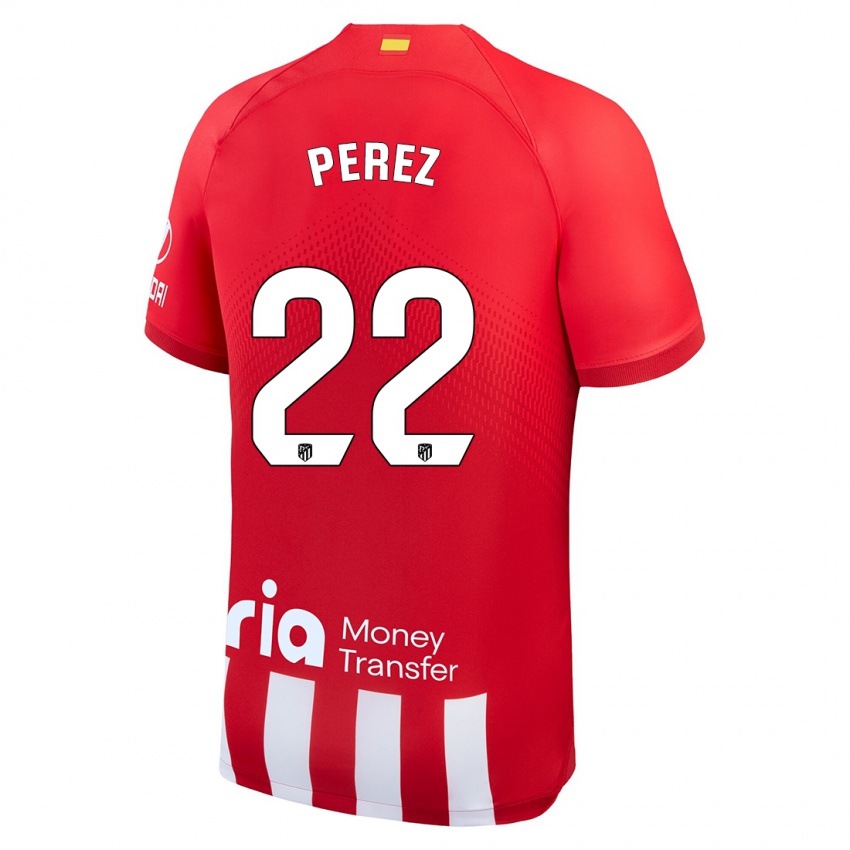 Homem Camisola Pablo Perez #22 Vermelho Branco Principal 2023/24 Camisa