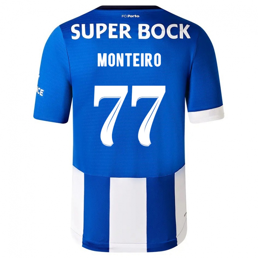 Homem Camisola Rui Monteiro #77 Branco Azulado Principal 2023/24 Camisa