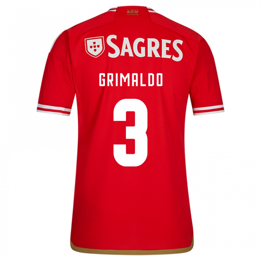 Homem Camisola Alejandro Grimaldo #3 Vermelho Principal 2023/24 Camisa
