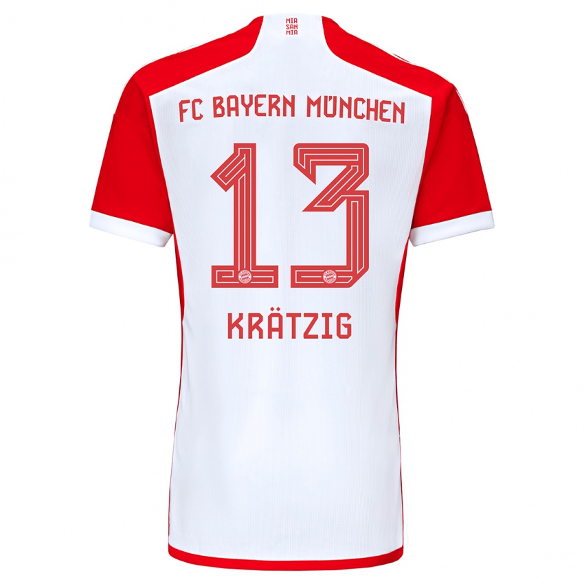 Homem Camisola Frans Krätzig #13 Vermelho Branco Principal 2023/24 Camisa
