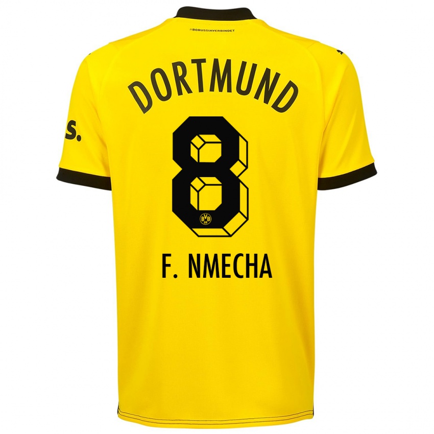 Homem Camisola Felix Nmecha #8 Amarelo Principal 2023/24 Camisa