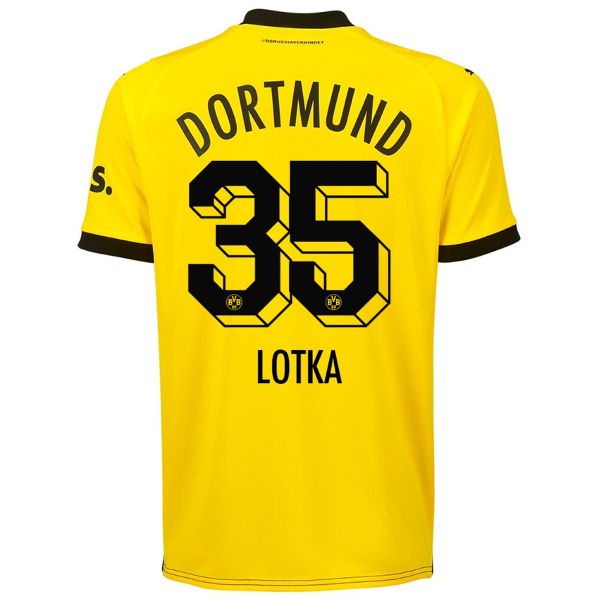 Homem Camisola Marcel Lotka #35 Amarelo Principal 2023/24 Camisa