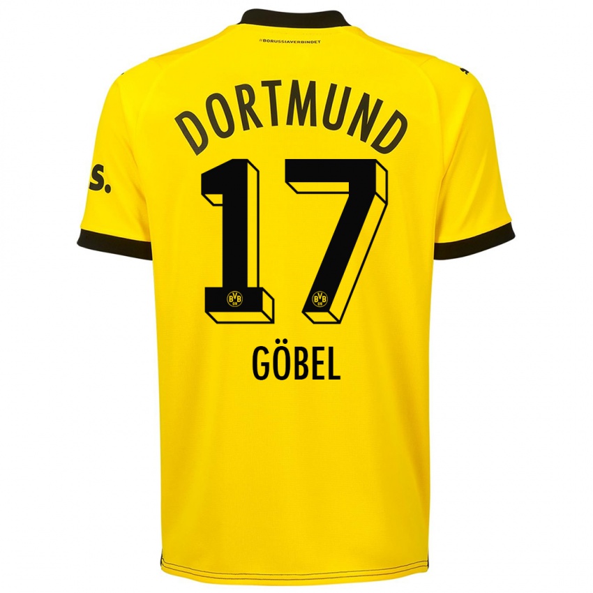 Homem Camisola Patrick Göbel #17 Amarelo Principal 2023/24 Camisa
