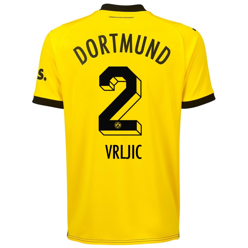 Homem Camisola Daniel Vrljic #2 Amarelo Principal 2023/24 Camisa