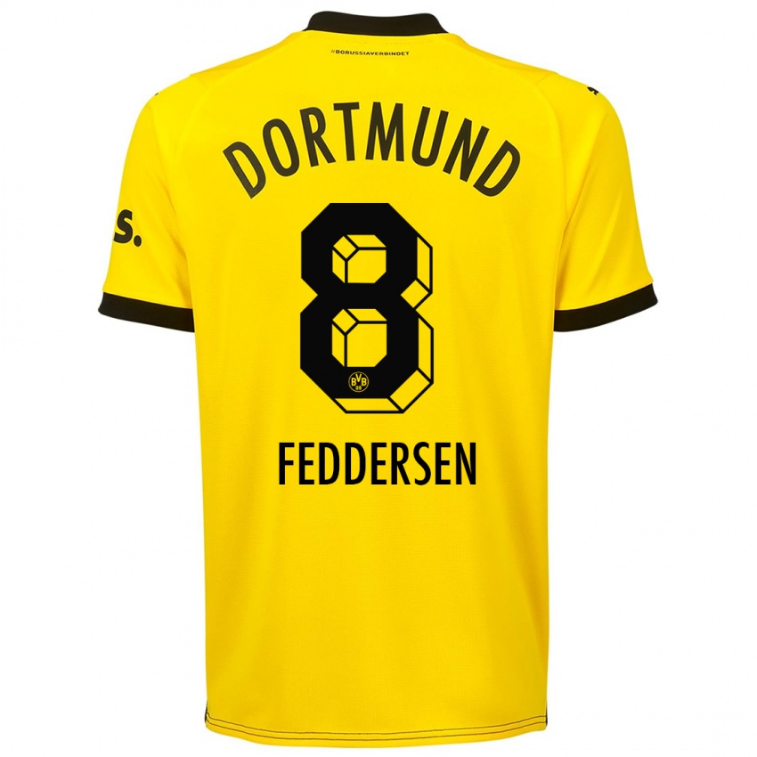 Homem Camisola Jonas Feddersen #8 Amarelo Principal 2023/24 Camisa